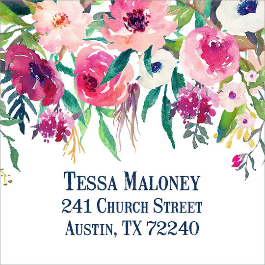 Shades of Pink Square Address Labels